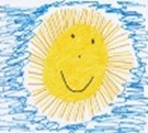 Bild einer Sonne, welche von den Kindern gemalt wurde